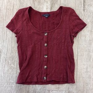 Red American Eagle ribbed top. Size M